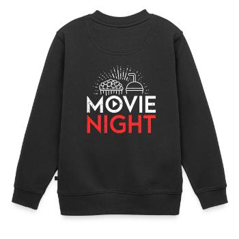 Amateurs de cinéma Cinéma Soirée cinéma Popcorn Theater - Sweat Premium enfant bio - noir - Dos - AI Model Kid Female (0cm)