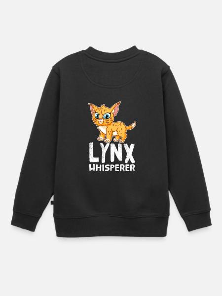 Luchs Whisperer Tiere Tierliebhaber Luchs - Kinder Premium Organic Sweatshirt - Schwarz
