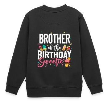 Ice Cream Party Ice Waffle Maker Anniversaire B-Day - Sweat Premium enfant bio - noir - Dos - AI Model Kid Female (0cm)