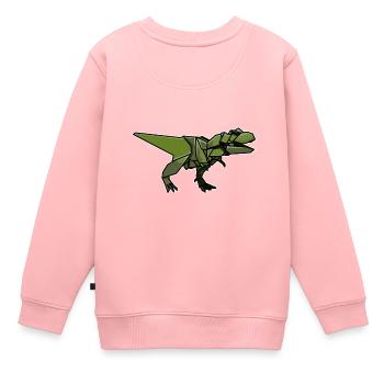 Origami Japon Pliage Art Papier T-Rex Japonais - Sweat Premium enfant bio - rose - Dos - AI Model Kid Female (0cm)