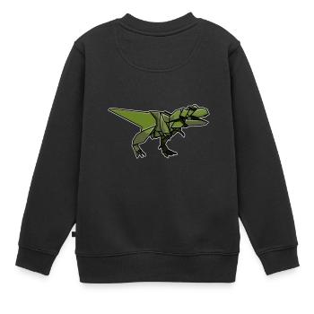 Origami Japon Pliage Art Papier T-Rex Japonais - Sweat Premium enfant bio - noir - Dos - AI Model Kid Female (0cm)
