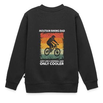 Mountainbiking Papa Lustige Vater Sprüche Vatertag - Kinder Premium Organic Sweatshirt - Schwarz - Hinten - AI Model Kid Female (0cm)