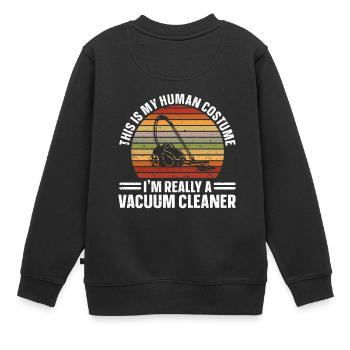 Staubsauger Haushalt Hausputz Hausfrau Hausmann - Kinder Premium Organic Sweatshirt - Schwarz - Hinten - AI Model Kid Female (0cm)