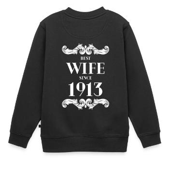 Trauzeugin seit 1913 Hochzeit - Kinder Premium Organic Sweatshirt - Schwarz - Hinten - AI Model Kid Female (0cm)