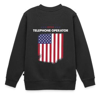 Wähler-Telefonist - Kinder Premium Organic Sweatshirt - Schwarz - Hinten - AI Model Kid Female (0cm)