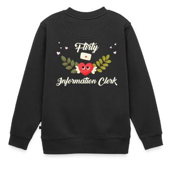 Flirty Information Sachbearbeiter - Kinder Premium Organic Sweatshirt - Schwarz - Hinten - AI Model Kid Female (0cm)