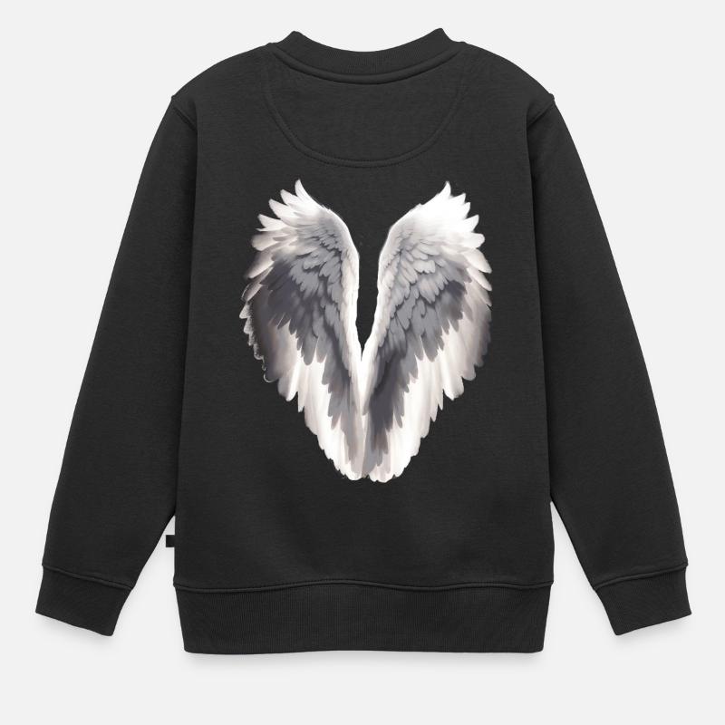 Ailes d’ange - Sweat Premium enfant bio - noir