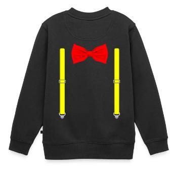 Drôle de nœud papillon rose avec bretelles parfaites - Sweat Premium enfant bio - noir - Dos - AI Model Kid Female (0cm)