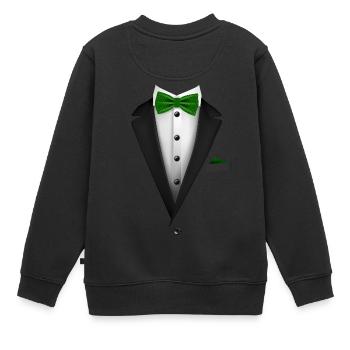 Smoking mit grüner Fliege für Hochzeiten und - Kinder Premium Organic Sweatshirt - Schwarz - Hinten - AI Model Kid Female (0cm)