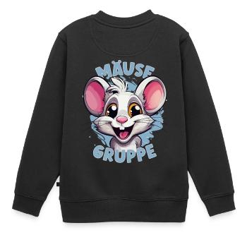 Cartoon Mäusegruppe Kindergarten Gruppentier - Kinder Premium Organic Sweatshirt - Schwarz - Hinten - AI Model Kid Female (0cm)