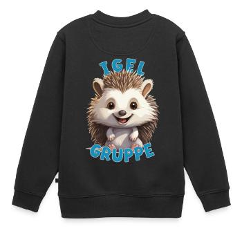 Cartoon Igelgruppe Kindergarten Gruppentier - Kinder Premium Organic Sweatshirt - Schwarz - Hinten - AI Model Kid Female (0cm)