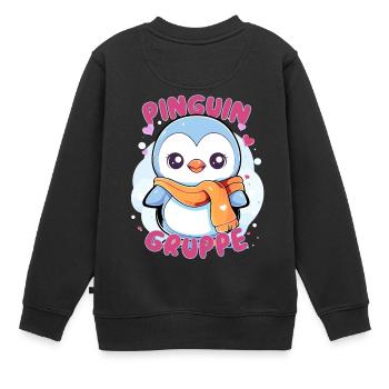 Süßes Pinguingruppe Kindergarten Gruppentier - Kinder Premium Organic Sweatshirt - Schwarz - Hinten - AI Model Kid Female (0cm)