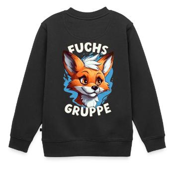Cartoon Fuchsgruppe Kindergarten Gruppentier - Kinder Premium Organic Sweatshirt - Schwarz - Hinten - AI Model Kid Female (0cm)