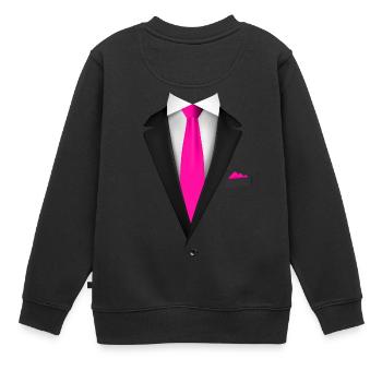 Smoking mit Krawatte für Hochzeiten und besondere - Kinder Premium Organic Sweatshirt - Schwarz - Hinten - AI Model Kid Female (0cm)