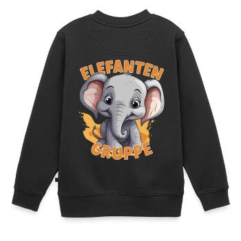 Cartoon Elefantengruppe Kindergarten Gruppentier - Kinder Premium Organic Sweatshirt - Schwarz - Hinten - AI Model Kid Female (0cm)