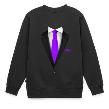 Smoking mit Krawatte für Hochzeiten und besondere - Kinder Premium Organic Sweatshirt - Schwarz - Hinten - AI Model Kid Female (0cm)