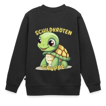 Süßes Schildkrötengruppe Kindergarten Gruppentier - Kinder Premium Organic Sweatshirt - Schwarz - Hinten - AI Model Kid Female (0cm)