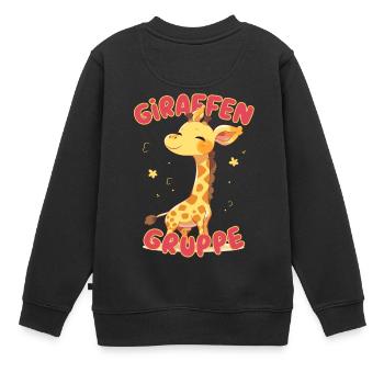 Süßes Giraffengruppe Kindergarten Gruppentier - Kinder Premium Organic Sweatshirt - Schwarz - Hinten - AI Model Kid Female (0cm)