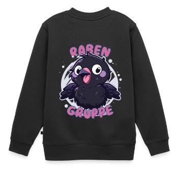 Süßes Rabengruppe Kindergarten Gruppentier Rabe - Kinder Premium Organic Sweatshirt - Schwarz - Hinten - AI Model Kid Female (0cm)