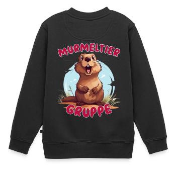 Süßes Murmeltiergruppe Kindergarten Gruppentier - Kinder Premium Organic Sweatshirt - Schwarz - Hinten - AI Model Kid Female (0cm)