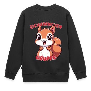 Süßes Eichhörnchengruppe Kindergarten Gruppentier - Kinder Premium Organic Sweatshirt - Schwarz - Hinten - AI Model Kid Female (0cm)