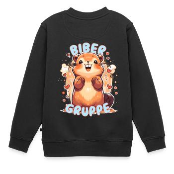 Süßes Bibergruppe Kindergarten Gruppentier Biber - Kinder Premium Organic Sweatshirt - Schwarz - Hinten - AI Model Kid Female (0cm)