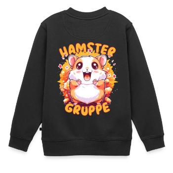 Süßes Hamstergruppe Kindergarten Gruppentier - Kinder Premium Organic Sweatshirt - Schwarz - Hinten - AI Model Kid Female (0cm)