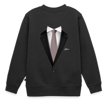 Smoking avec une cravate pour les mariages et spéciaux - Sweat Premium enfant bio - noir - Dos - AI Model Kid Female (0cm)
