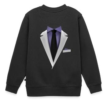 Smoking avec une cravate pour les mariages et spéciaux - Sweat Premium enfant bio - noir - Dos - AI Model Kid Female (0cm)