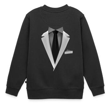 Smoking avec une cravate pour les mariages et spéciaux - Sweat Premium enfant bio - noir - Dos - AI Model Kid Female (0cm)