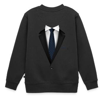 Smoking avec une cravate en acier bleu pour les mariages et - Sweat Premium enfant bio - noir - Dos - AI Model Kid Female (0cm)