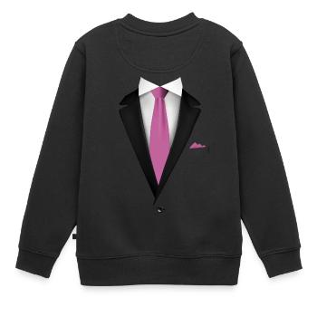 Smoking avec une cravate pour les mariages et spéciaux - Sweat Premium enfant bio - noir - Dos - AI Model Kid Female (0cm)