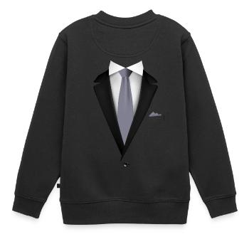 Smoking avec une cravate pour les mariages et spéciaux - Sweat Premium enfant bio - noir - Dos - AI Model Kid Female (0cm)