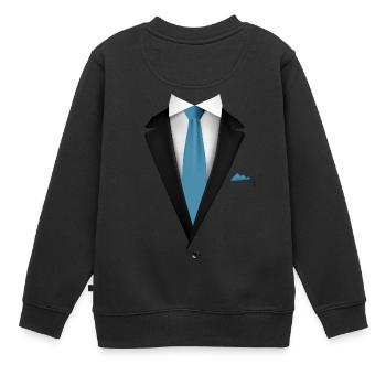 Smoking avec une cravate pour les mariages et spéciaux - Sweat Premium enfant bio - noir - Dos - AI Model Kid Female (0cm)