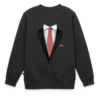 Smoking avec une cravate de couleur chair pour les mariages et - Sweat Premium enfant bio - noir - Dos - AI Model Kid Female (0cm)