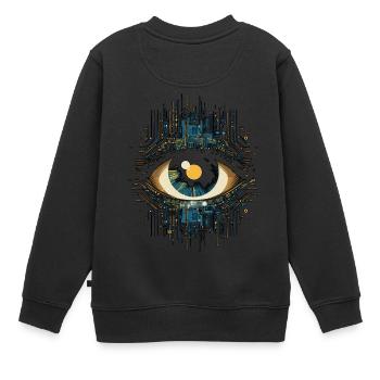 Eye Electronics - Kids Premium Organic Sweatshirt - black - Back - AI Model Kid Female (0cm)