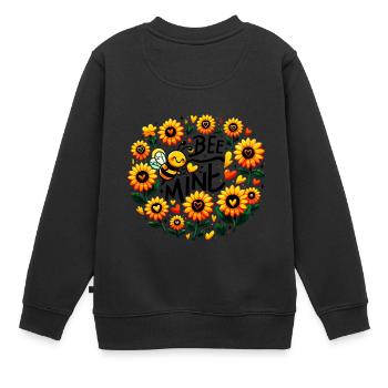 Bee Mine : abeille lunatique et fleurs ludiques - Sweat Premium enfant bio - noir - Dos - AI Model Kid Female (0cm)