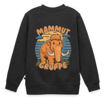 Süßes Mammutgruppe Kindergarten Gruppentier - Kinder Premium Organic Sweatshirt - Schwarz - Hinten - AI Model Kid Female (0cm)