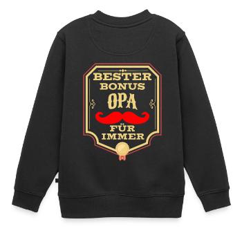 Auszeichung für den Besten Bonus Opa der Welt - Kinder Premium Organic Sweatshirt - Schwarz - Hinten - AI Model Kid Female (0cm)