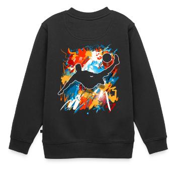 Fußball - Kinder Premium Organic Sweatshirt - Schwarz - Hinten - AI Model Kid Female (0cm)