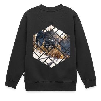 Dolomiten Seceda Winterlandschaft - Kinder Premium Organic Sweatshirt - Schwarz - Hinten - AI Model Kid Female (0cm)