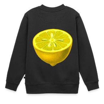 Zitrone - Kinder Premium Organic Sweatshirt - Schwarz - Hinten - AI Model Kid Female (0cm)