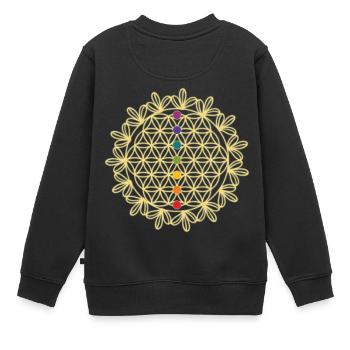 Chakra 7 chakras Méditation Spiritualité cadeau - Sweat Premium enfant bio - noir - Dos - AI Model Kid Female (0cm)