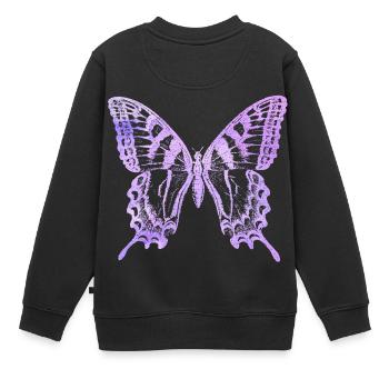 Aquarell Schmetterling - Kinder Premium Organic Sweatshirt - Schwarz - Hinten - AI Model Kid Female (0cm)