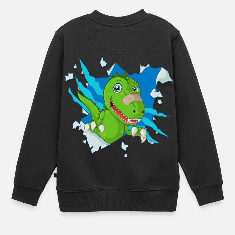 Süßer Dinosaurier - Kinder Premium Organic Sweatshirt - Schwarz