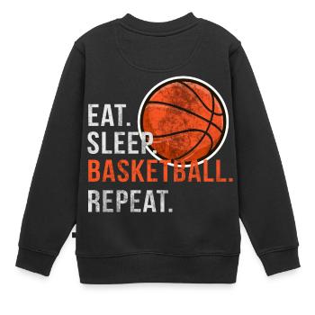 Mangez Sleep Basketball Répétez - Scratch - Sweat Premium enfant bio - noir - Dos - AI Model Kid Female (0cm)