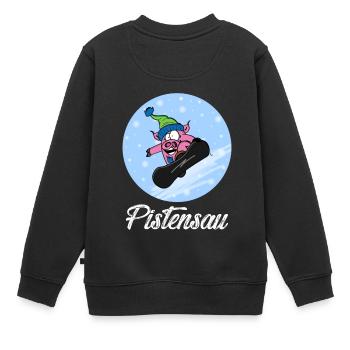 Pisten-Poops - Kinder Premium Organic Sweatshirt - Schwarz - Hinten - AI Model Kid Female (0cm)