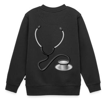 Arzt - Kinder Premium Organic Sweatshirt - Schwarz - Hinten - AI Model Kid Female (0cm)