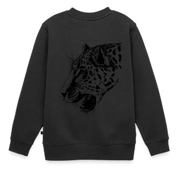 léopard - Sweat Premium enfant bio - noir - Dos - AI Model Kid Female (0cm)