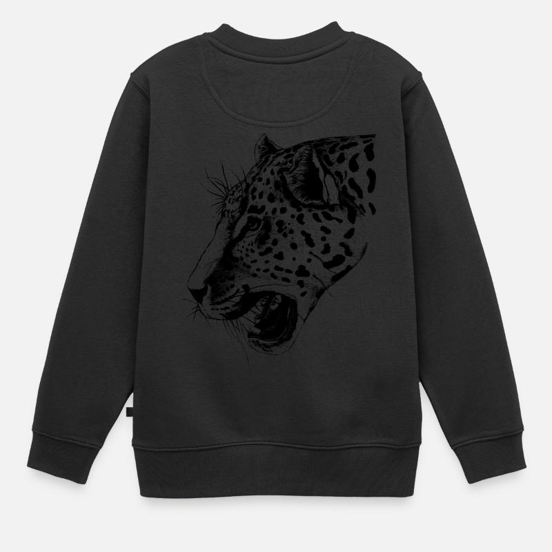 leopard - Kids Premium Organic Sweatshirt - black